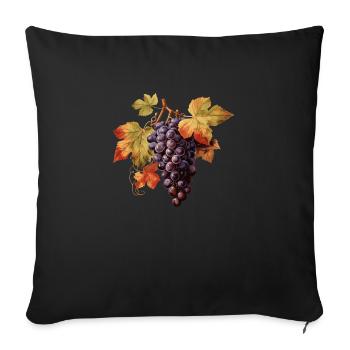 Weintrauben - Sofakissenbezug 45 x 45 cm - Schwarz - Vorne