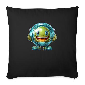 Emoji is clear to dive always good air - Sofa pillowcase 17,3'' x 17,3'' (45 x 45 cm) - black - Front