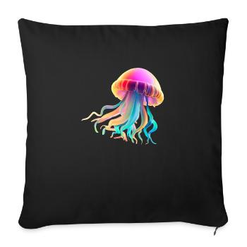 Jellyfish Jellyfish Sea Creature Diving Colorful Gift - Sofa pillowcase 17,3'' x 17,3'' (45 x 45 cm) - black - Front