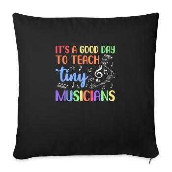 C’est une bonne journée pour enseigner aux petits musiciens - Housse de coussin décorative 45 x 45 cm - noir - Devant