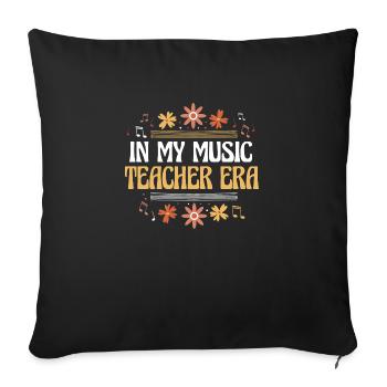 À l’époque de mon professeur de musique, musicien d’école - Housse de coussin décorative 45 x 45 cm - noir - Devant