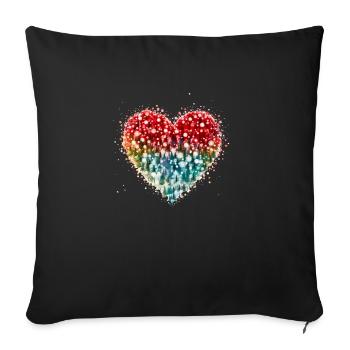 gorgeous christmas heart - Sofa pillowcase 17,3'' x 17,3'' (45 x 45 cm) - black - Front