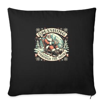 Volleyball Christmas Santa, Smashing Through The - Sofa pillowcase 17,3'' x 17,3'' (45 x 45 cm) - black - Front