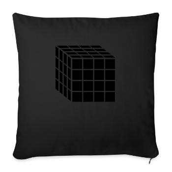 4x4 Block Cube - Sofa pillowcase 17,3'' x 17,3'' (45 x 45 cm) - black - Front