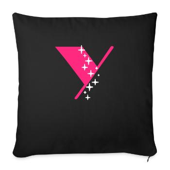 Letter Y Glitter - Sofa pillowcase 17,3'' x 17,3'' (45 x 45 cm) - black - Front