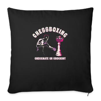 Chess Boxing - Checkmate or Knockout Chess Boxing - Sofa pillowcase 17,3'' x 17,3'' (45 x 45 cm) - black - Front