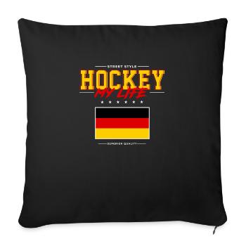 Hockey my Life - Sofa pillowcase 17,3'' x 17,3'' (45 x 45 cm) - black - Front