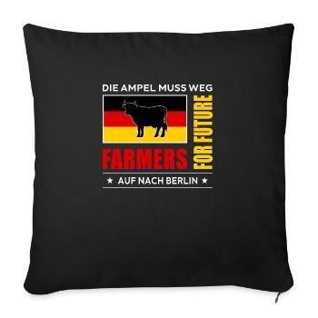 Agriculteurs - Housse de coussin décorative 45 x 45 cm - noir - Devant