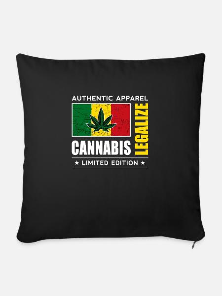 Cannabis - Sofakissenbezug 45 x 45 cm - Schwarz