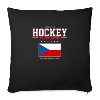 Hockey is my Life - Sofa pillowcase 17,3'' x 17,3'' (45 x 45 cm) - black - Front