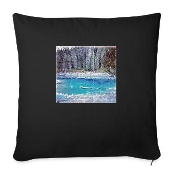 Caumasee - Sofakissenbezug 45 x 45 cm - Schwarz - Vorne