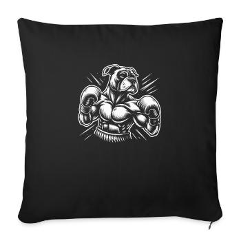 Chien boxeur - Housse de coussin décorative 45 x 45 cm - noir - Devant