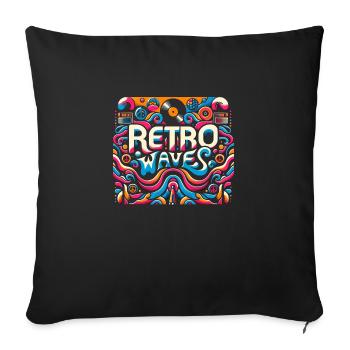 Retro Waves Aesthetic - Sofa pillowcase 17,3'' x 17,3'' (45 x 45 cm) - black - Front