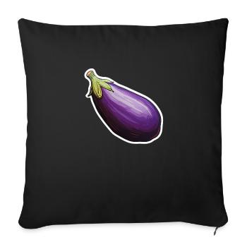 Aubergine violet - Sofa pillowcase 17,3'' x 17,3'' (45 x 45 cm) - black - Front