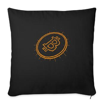 Bitcoin Graphic Logo Geometric Orange - Sofa pillowcase 17,3'' x 17,3'' (45 x 45 cm) - black - Front