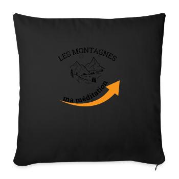 The mountains, my meditation - Sofa pillowcase 17,3'' x 17,3'' (45 x 45 cm) - black - Front