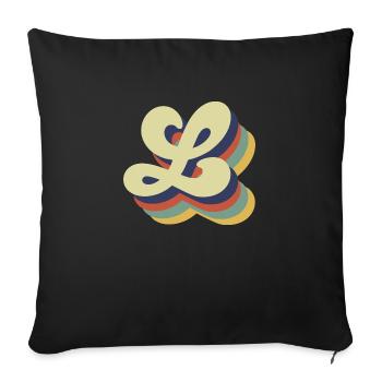 Retro Letter L - Sofa pillowcase 17,3'' x 17,3'' (45 x 45 cm) - black - Front