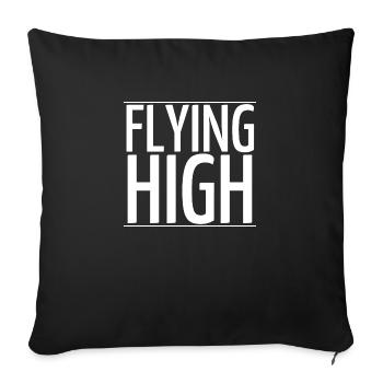 aircraft navigation free-flying quote pilot - Sofa pillowcase 17,3'' x 17,3'' (45 x 45 cm) - black - Front