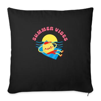 Sumer Vibes Citron - Housse de coussin décorative 45 x 45 cm - noir - Devant