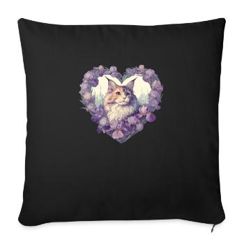 MaineCoon Iris - Sofa pillowcase 17,3'' x 17,3'' (45 x 45 cm) - black - Front