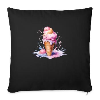 eis - Sofakissenbezug 45 x 45 cm - Schwarz - Vorne