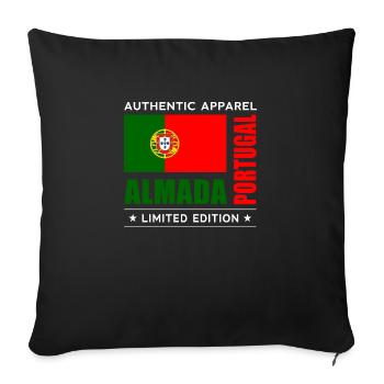 Almada - Housse de coussin décorative 45 x 45 cm - noir - Devant