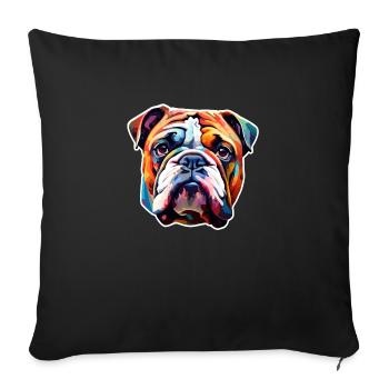 Bulldog colorful - Sofa pillowcase 17,3'' x 17,3'' (45 x 45 cm) - black - Front