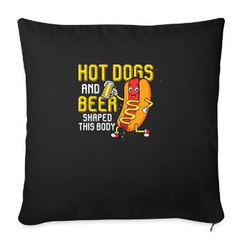 Les hot-dogs et la bière ont façonné ce corps Hot-dogs Foodie - Housse de coussin décorative 45 x 45 cm - noir - Devant