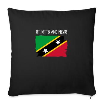 Saint Kitts and Nevis - Caribbean - West Indies - Sofa pillowcase 17,3'' x 17,3'' (45 x 45 cm) - black - Front
