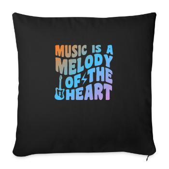 Music Is A Melody Of The Heart - Sofakissenbezug 45 x 45 cm - Schwarz - Vorne