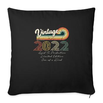 2022 Vintage Classique 2022 - Housse de coussin décorative 45 x 45 cm - noir - Devant