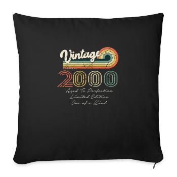 2000 Jahrgang Klassiker 2000 - Sofakissenbezug 45 x 45 cm - Schwarz - Vorne