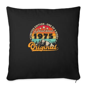 Millésime Né(e) 1975 Cadeau Anniversaire. - Housse de coussin décorative 45 x 45 cm - noir - Devant