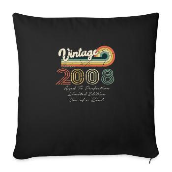 2008 Vintage Classic 2008 - Sofa pillowcase 17,3'' x 17,3'' (45 x 45 cm) - black - Front