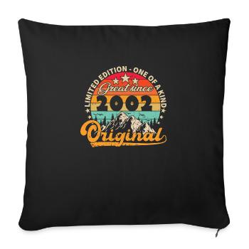 Millésime Né(e) 2002 Cadeau Anniversaire. - Housse de coussin décorative 45 x 45 cm - noir - Devant