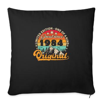Millésime Né(e) 1984 Cadeau Anniversaire. - Housse de coussin décorative 45 x 45 cm - noir - Devant