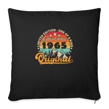 Millésime Né(e) 1965 Cadeau Anniversaire. - Housse de coussin décorative 45 x 45 cm - noir - Devant