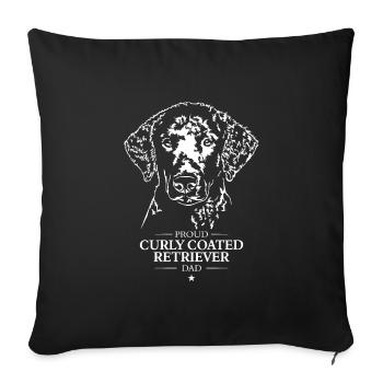 Curly Coated Retriever Dad Hunde Hund Wilsigns - Sofakissenbezug 45 x 45 cm - Schwarz - Vorne