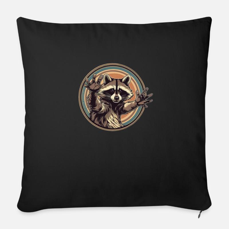 Raccoon - Sofakissenbezug 45 x 45 cm - Schwarz