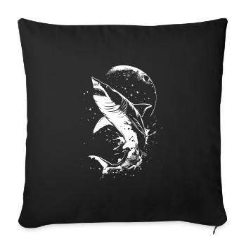 Shark Moon Stars - Sofa pillowcase 17,3'' x 17,3'' (45 x 45 cm) - black - Front