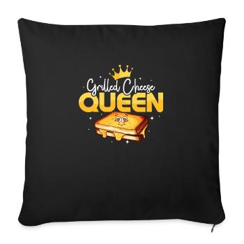 Grilled Cheese Queen Food Sandwich - Sofa pillowcase 17,3'' x 17,3'' (45 x 45 cm) - black - Front