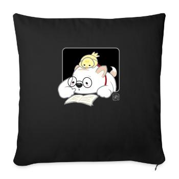 Dog Korean - Japanese Style 07 - Sofa pillowcase 17,3'' x 17,3'' (45 x 45 cm) - black - Front