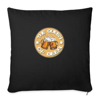 Die Königin des Bieres T-Shirt - Sofakissenbezug 45 x 45 cm - Schwarz - Vorne