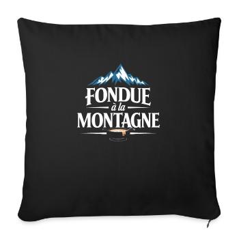 Fondue à la montagne - Housse de coussin décorative 45 x 45 cm - noir - Devant