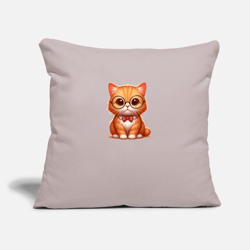 Chat Nerdy Chat Mignon Housse de coussin décorative 45 x 45 cm