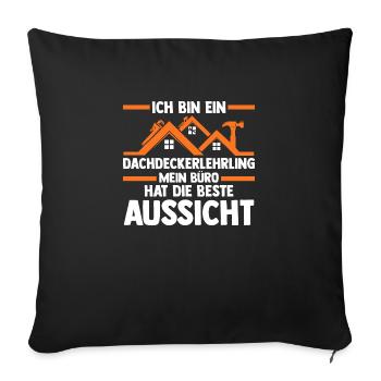 Roofing training apprentice Auzbi roofer - Sofa pillowcase 17,3'' x 17,3'' (45 x 45 cm) - black - Front
