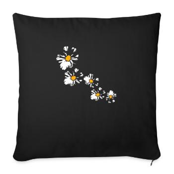 Many Pretty Flowers Colorful Decorative Pattern Beautiful - Sofa pillowcase 17,3'' x 17,3'' (45 x 45 cm) - black - Front