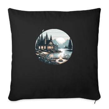 Sunset Cabin - Sofa pillowcase 17,3'' x 17,3'' (45 x 45 cm) - black - Front