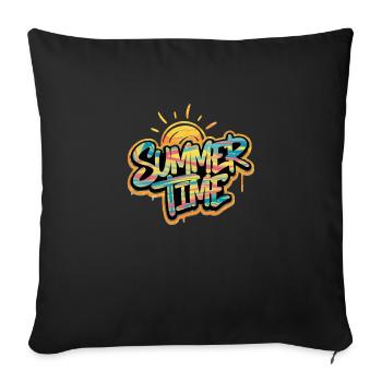 Summer Time - Sofa pillowcase 17,3'' x 17,3'' (45 x 45 cm) - black - Front
