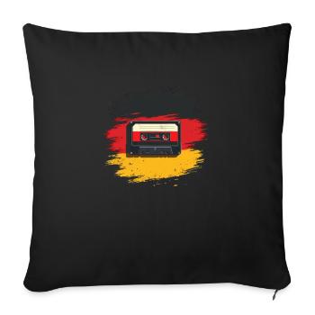 Retro Style Oldschool Tape Cassette Vintage - Sofa pillowcase 17,3'' x 17,3'' (45 x 45 cm) - black - Front